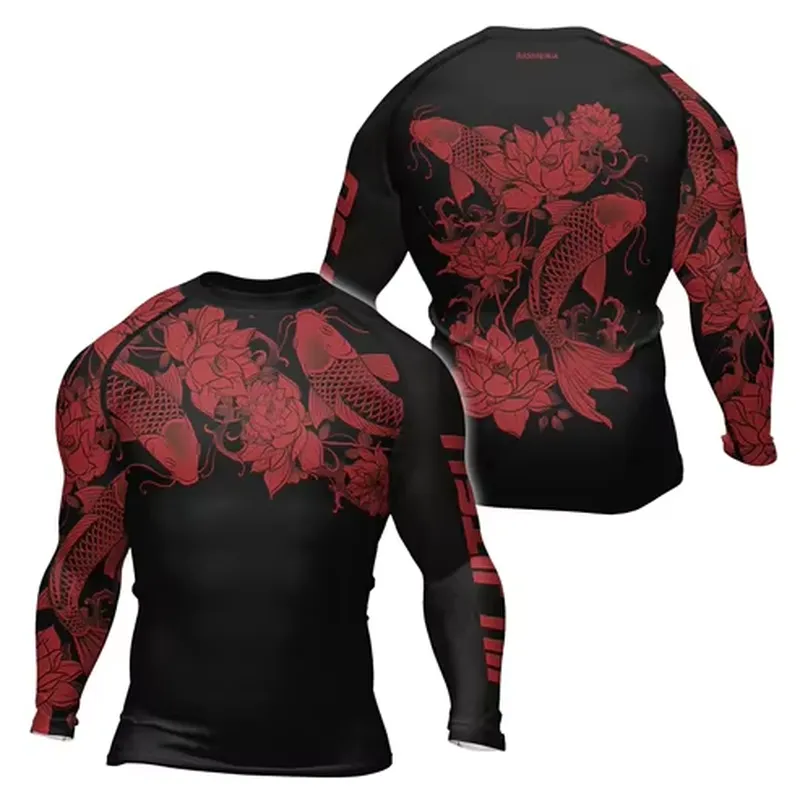 3D Long Sleeve Men's Retro Qui - đánh giá và giá Rash Guard