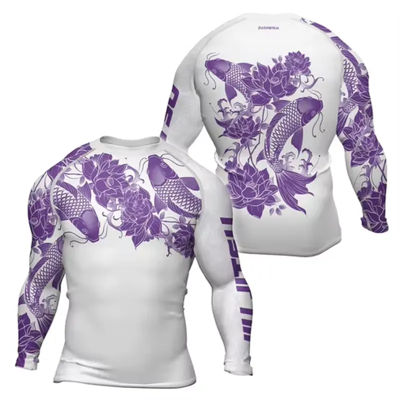 3D Long Sleeve Men's Retro Qui - đánh giá và giá Rash Guard